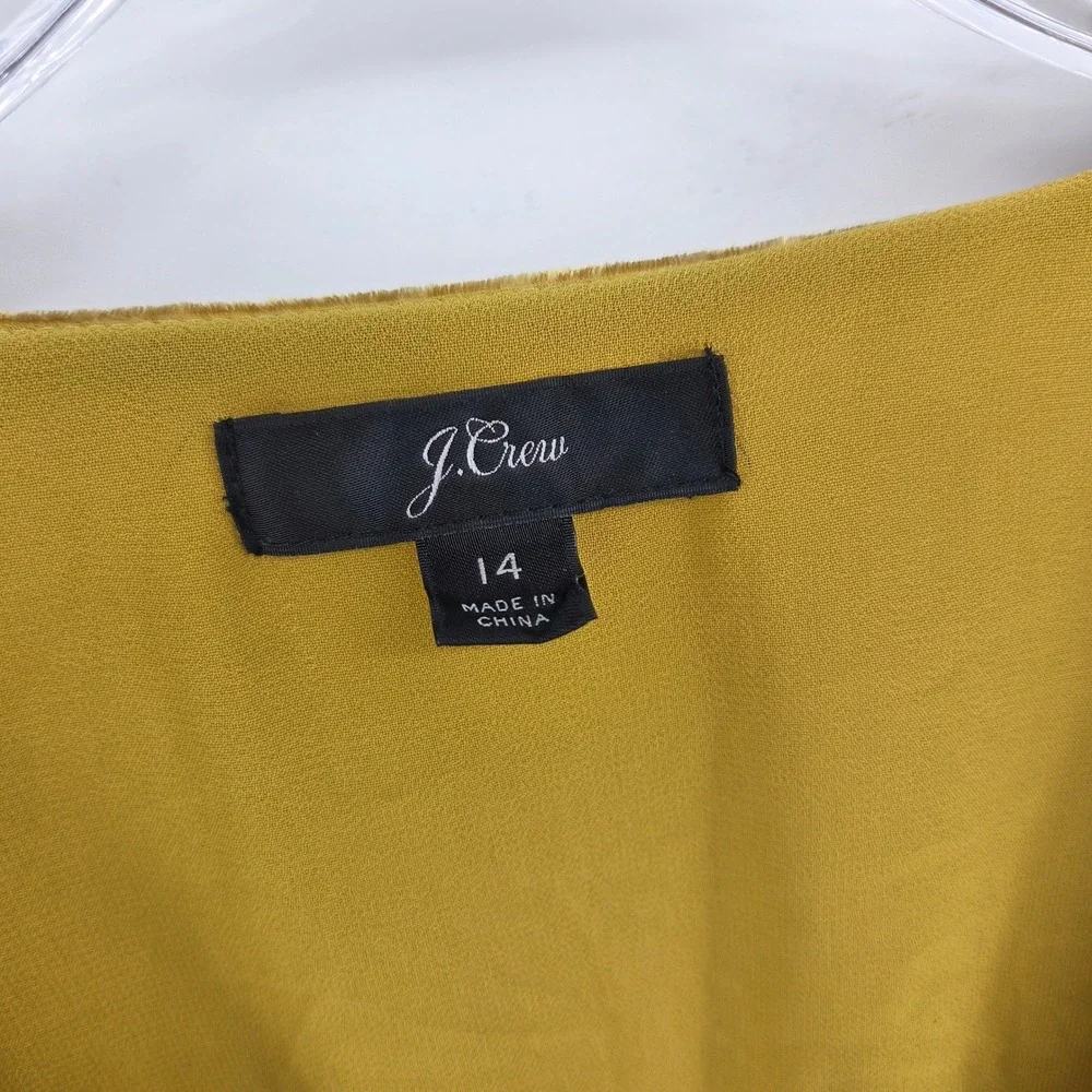 J. Crew Velvet Peplum Top 14 Gold V-Neck‎ Long Sleeve Luxe Boho Eclectic
